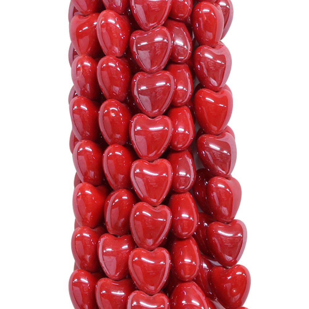 Premier Housewares Set Misurini A Cuore In Ceramica - Rosso/Crema, 4 Pezzi Impilabili, Da 1/4 A 1 Tazza