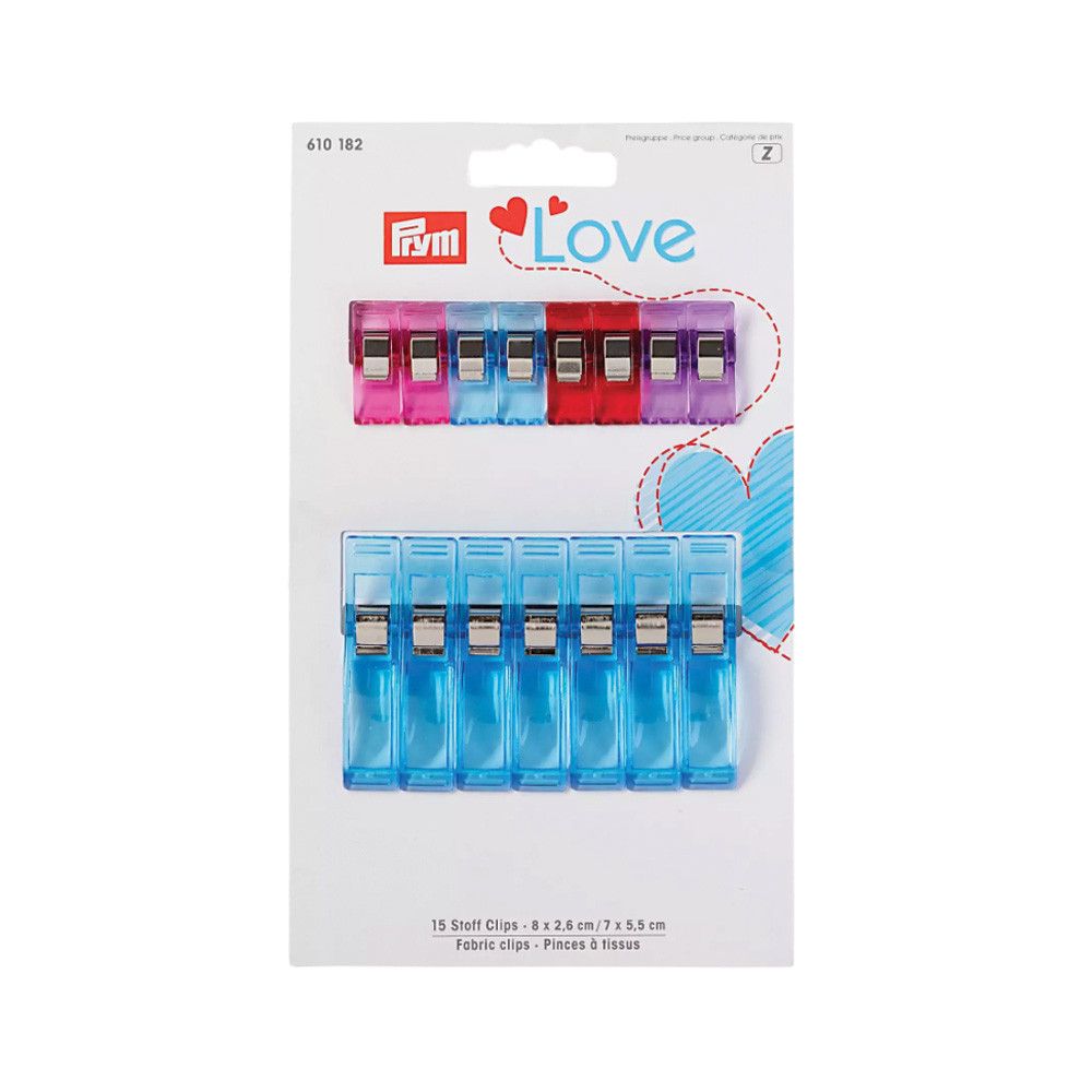 Prym Love - Mollette Per Tessuti 2,6 E 5,5 Cm Colori Assortiti - 15 Pz -  Prym Love - Cucito Creativo