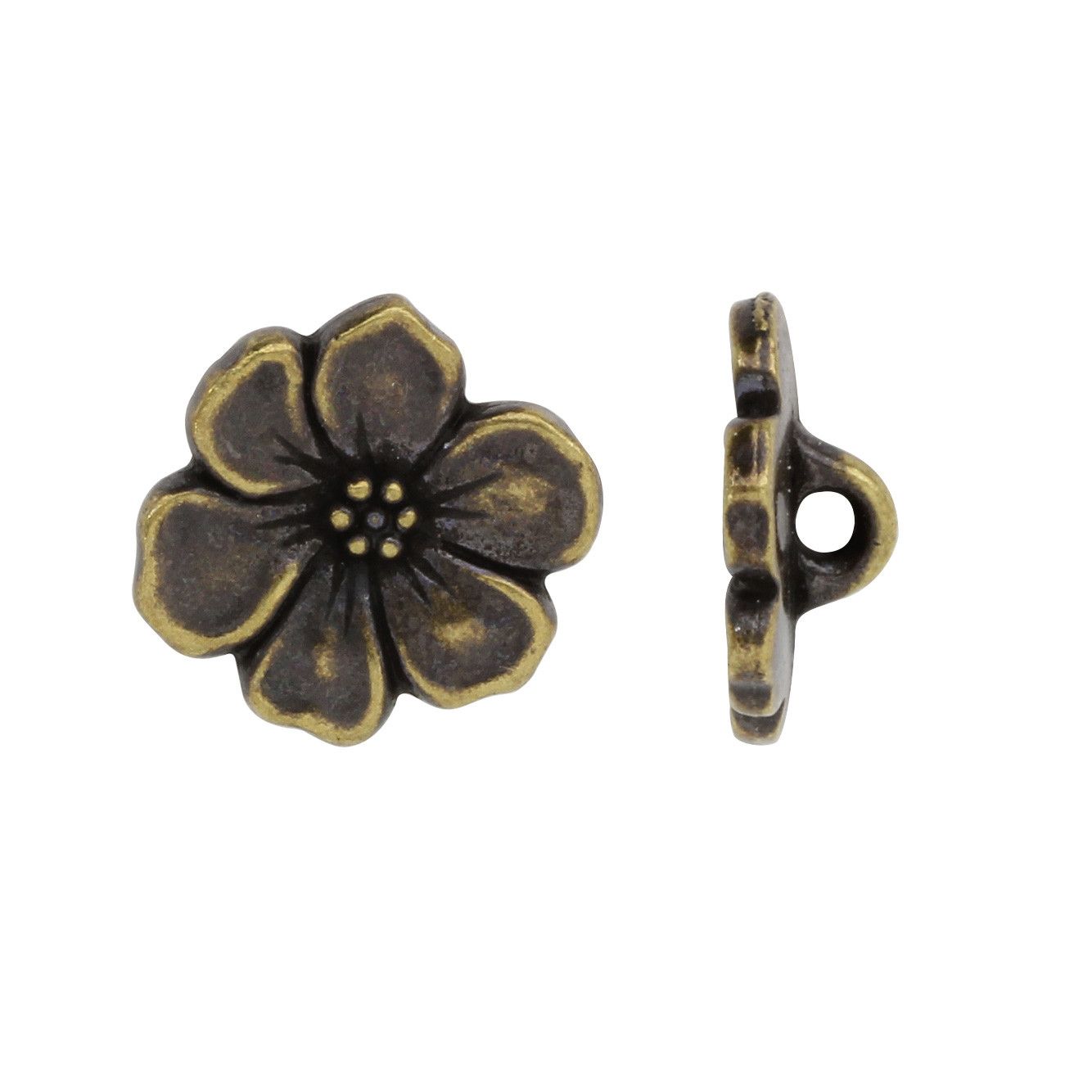 Bottoni A Pressione Con Fiore Intagliato – 6 Pezzi, Misure 15-30 Mm, Color Oro