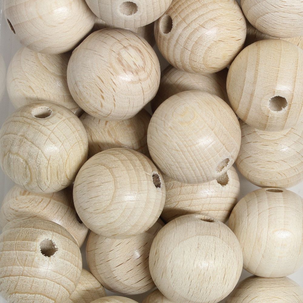 Zasvec Palline Di Legno 60 Pezzi Sfere Di Legno Senza Foro Perline - Foto 5