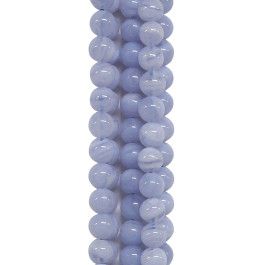 Fil De Calcédoine Agate Bleue Naturelle – Pierre Roulée 10-15mm, Longueur 40cm