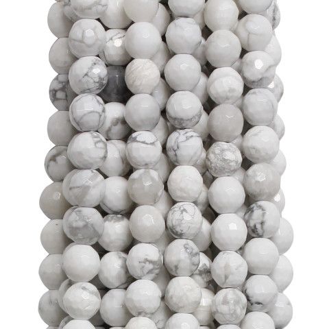 Perles Howlite Rondes 10 Mm - 38-40 Pièces Environ - Pierres Naturelles Percées