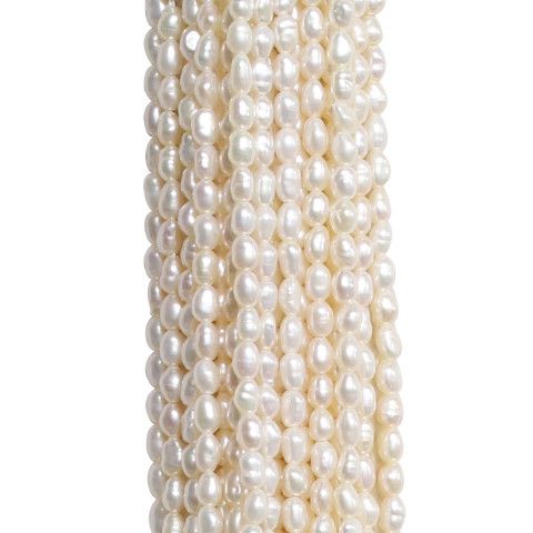 PEARLS & COLORS - Ciondolo di Perle Coltivate d'Acqua Dolce 7-8 mm - Qualità AAA+ - Oro 750 (18 K) - Catena in omaggio - Gioielli da donna