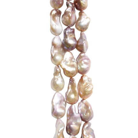 Ricercata collana di perle scaramazze bianche - Collana di perle a due