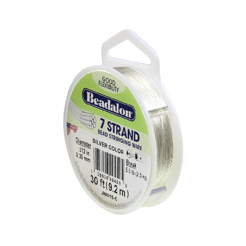 Cavetto Acciaio Beadalon Argento Brillante 7 Fili - Diam 0,30 mm - 9,2mt
