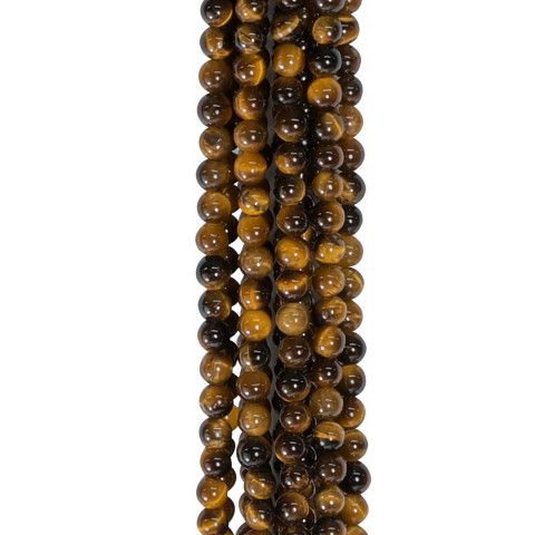Perline Marroni Per Braccialetti Perline In Pietra Naturale Occhio Di Tigre - Diametro 3mm, Confezione Da 15,5 Pollici, Per Creare Gioielli Fai Da Te Pietre Preziose Per Collane